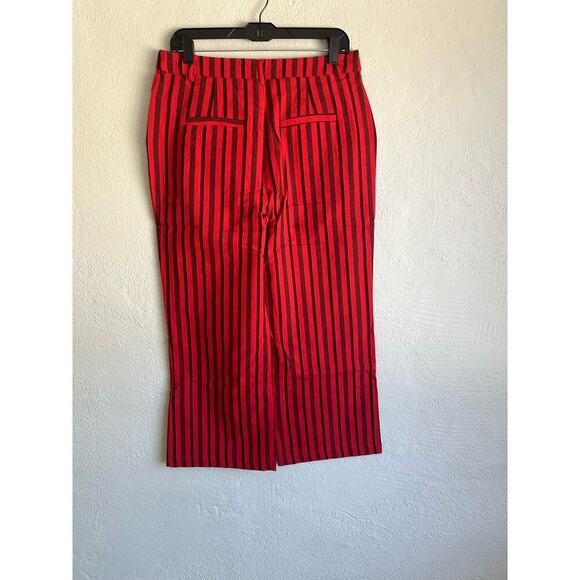 Anthropologie English Factory Woman Red Striped Cotton Pants, Size Large - Picture 7 of 7